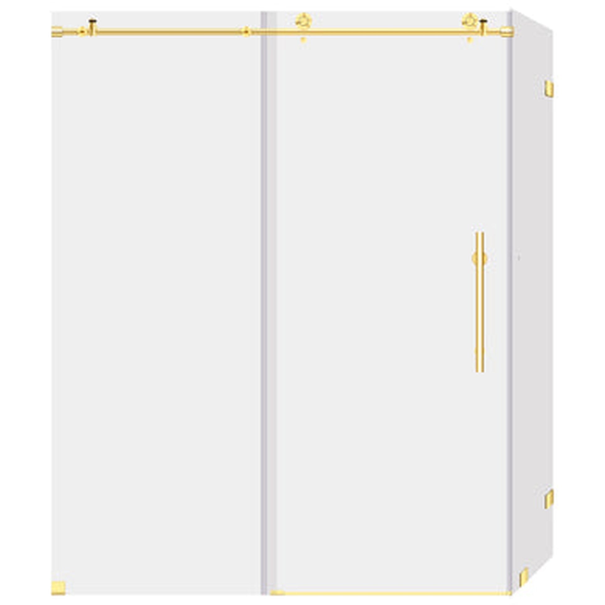 LessCare Ultra-C 44-48" x 76" x 34 1/2" Gold Sliding Shower Enclosure