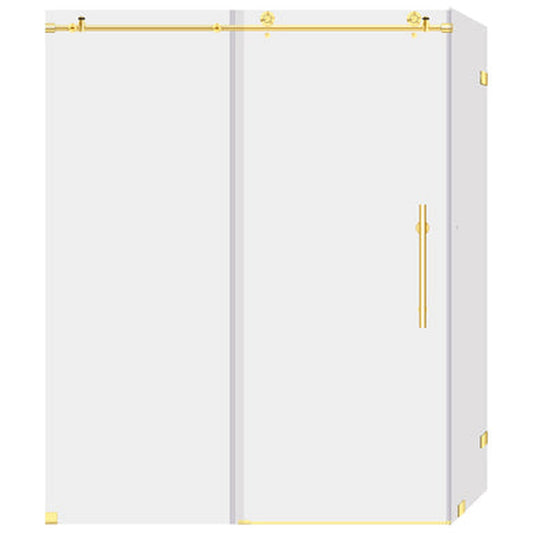 LessCare Ultra-C 44-48" x 76" x 34 1/2" Gold Sliding Shower Enclosure