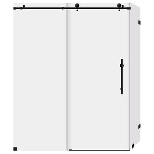 LessCare Ultra-C 44-48" x 76" x 34 1/2" Matte Black Sliding Shower Enclosure