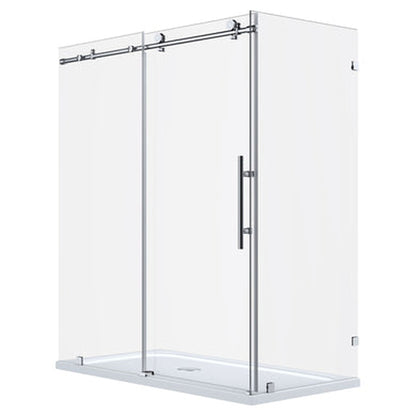 LessCare Ultra-C 44-48" x 76" x 36" Chrome Sliding Shower Enclosure