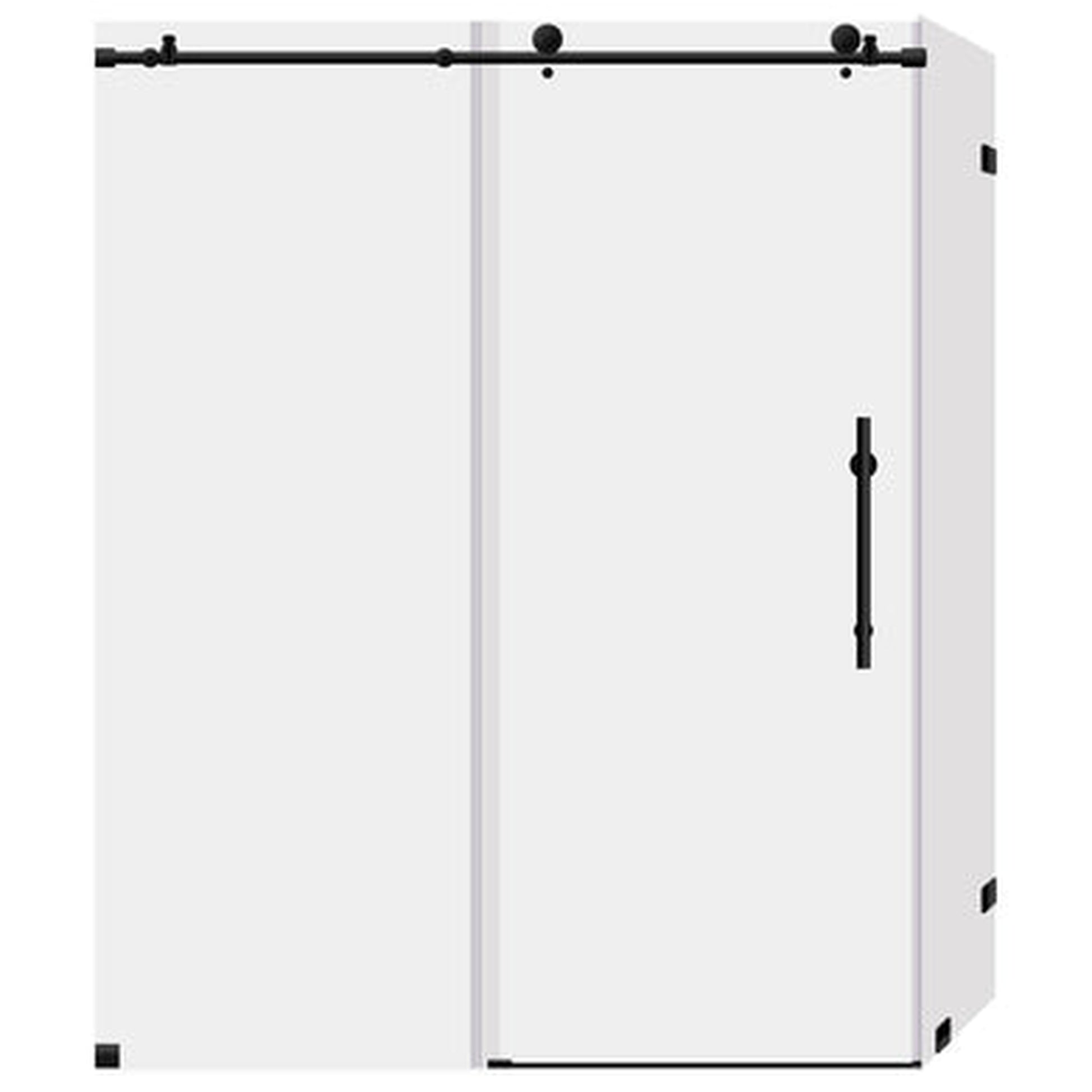LessCare Ultra-C 44-48" x 76" x 36" Matte Black Sliding Shower Enclosure