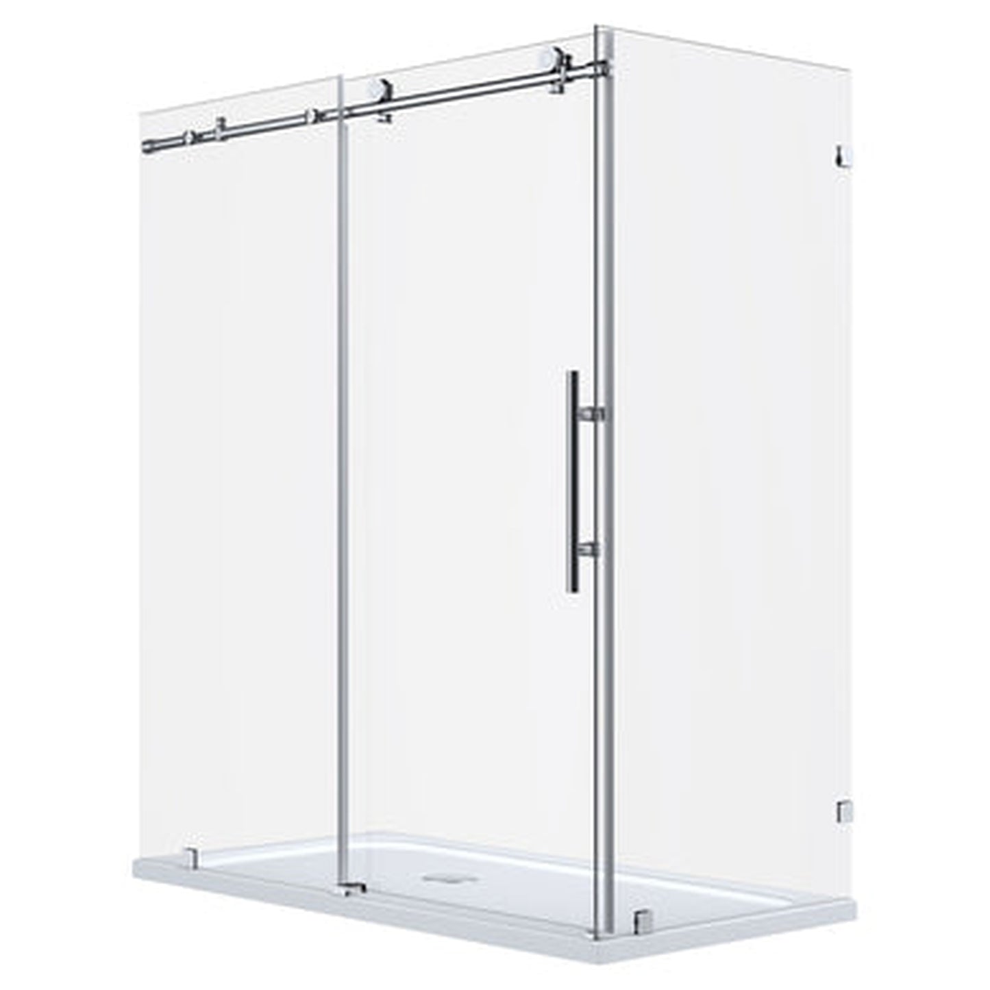 LessCare Ultra-C 56-60" x 76" x 34 1/2" Chrome Sliding Shower Enclosure