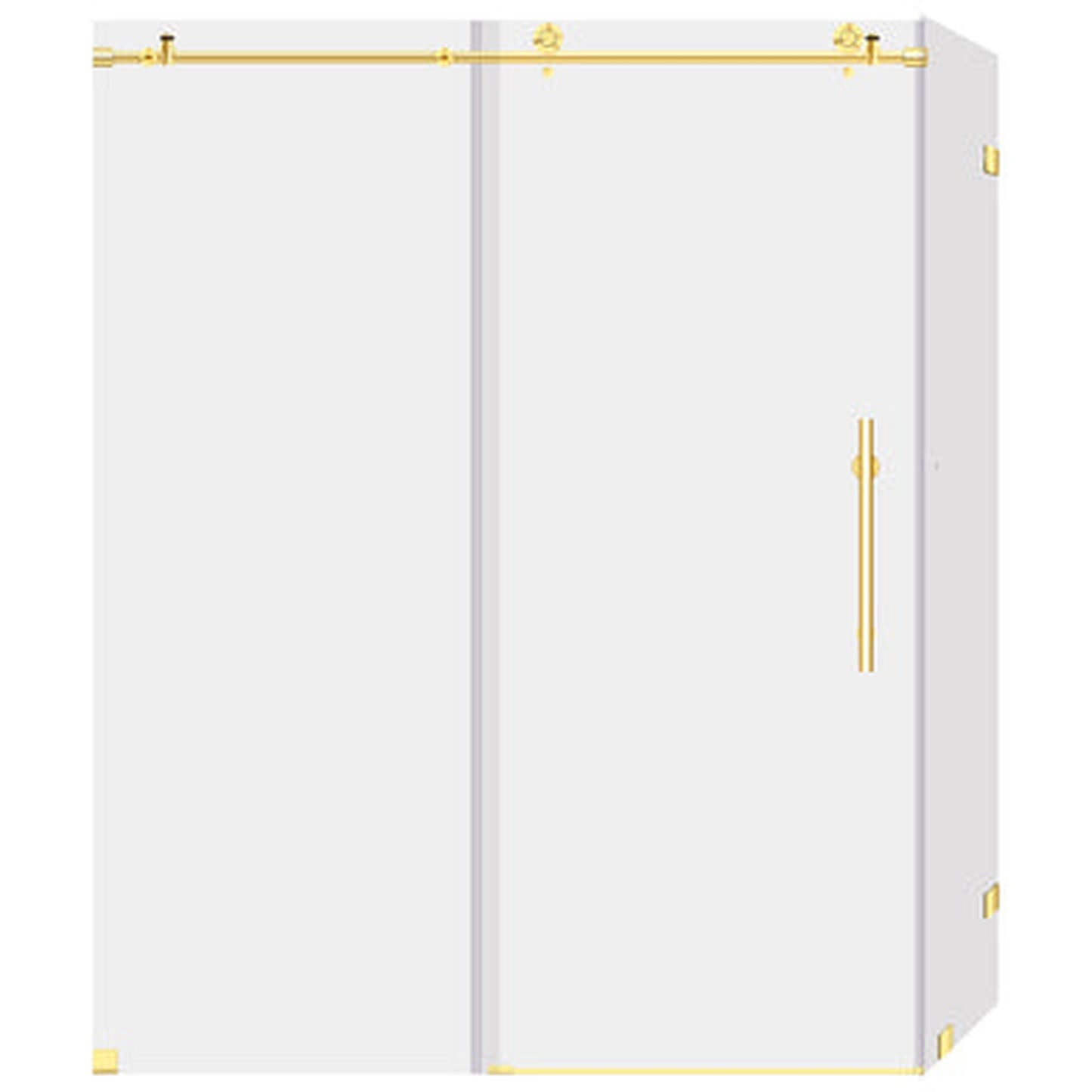 LessCare Ultra-C 56-60" x 76" x 34 1/2" Gold Sliding Shower Enclosure