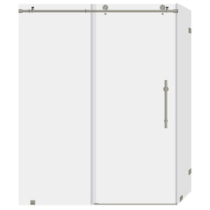 LessCare Ultra-C 56-60" x 76" x 36" Brushed Nickel Sliding Shower Enclosure