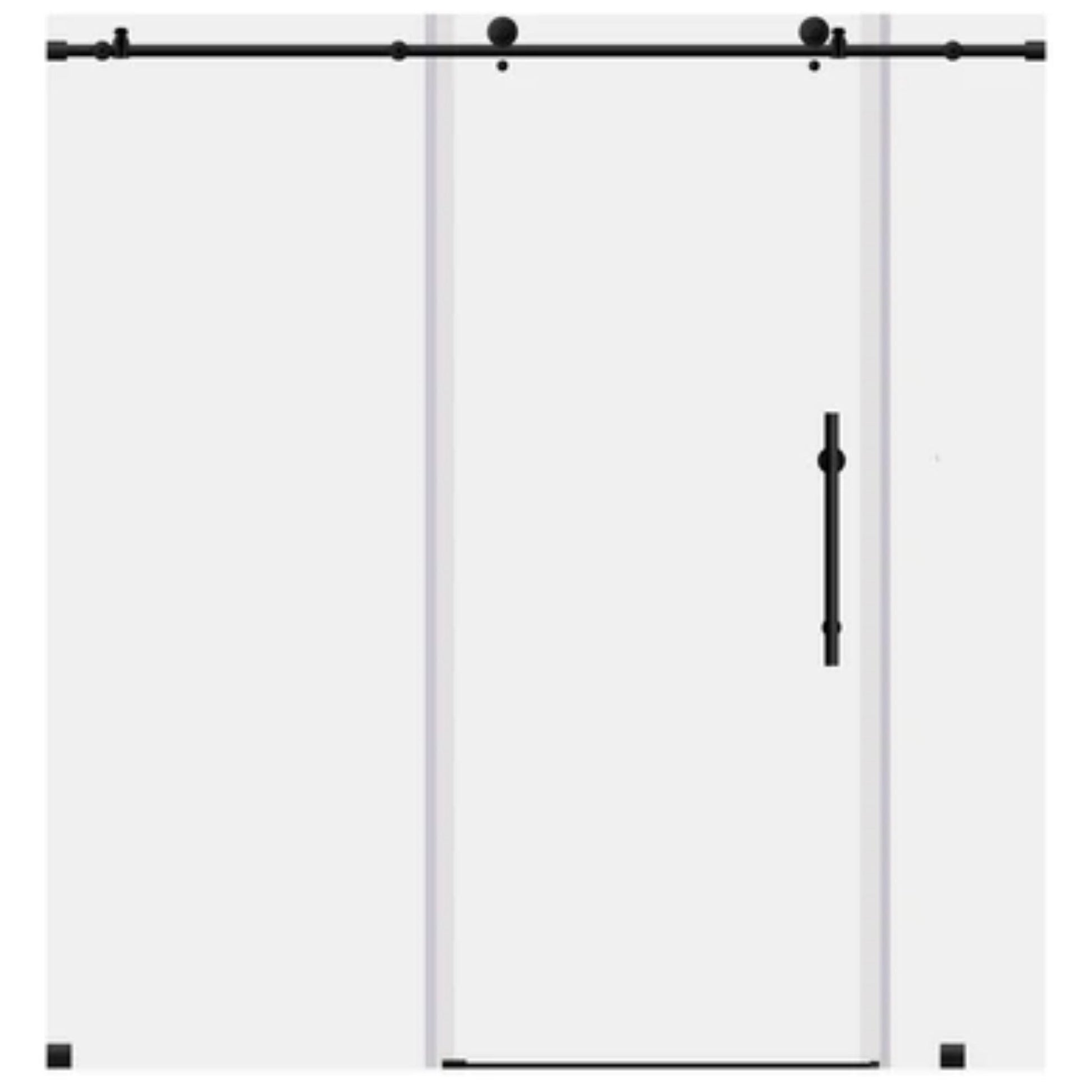 LessCare Ultra-C 68-72" x 76" Matte Black Sliding Shower Door