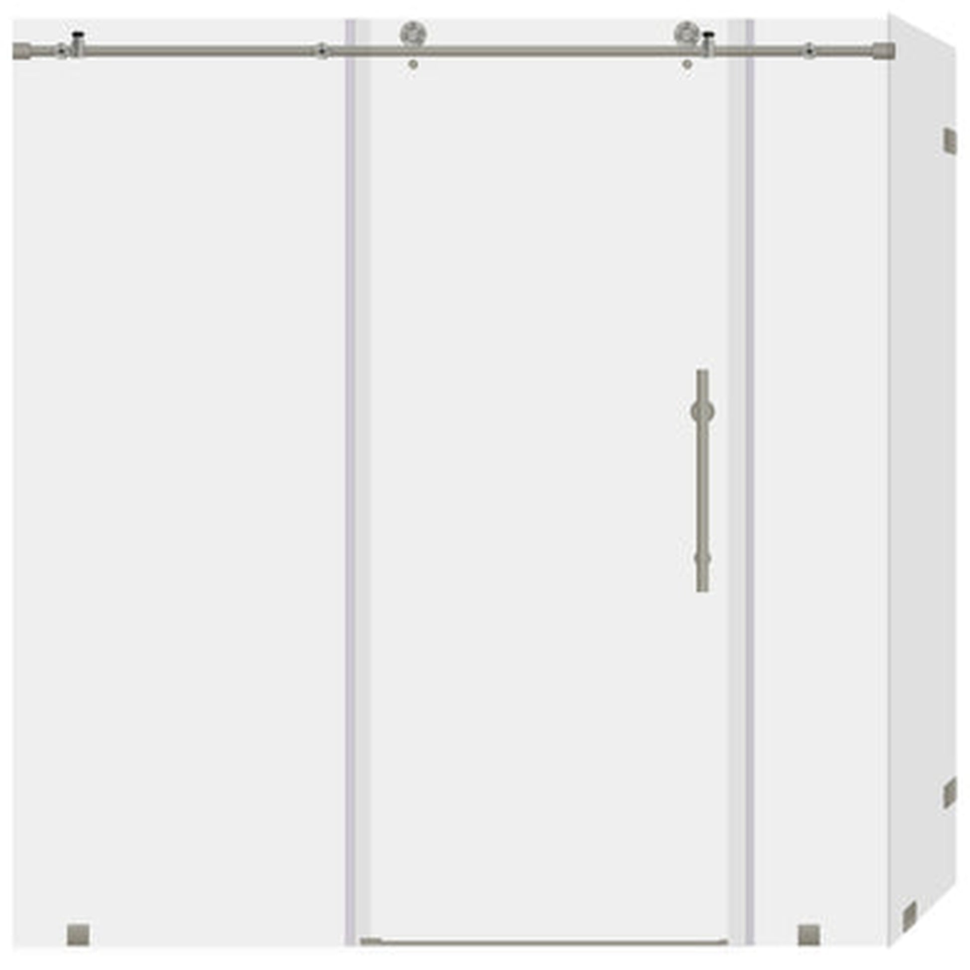 LessCare Ultra-C 68-72" x 76" x 34 1/2" Brushed Nickel Sliding Shower Enclosure