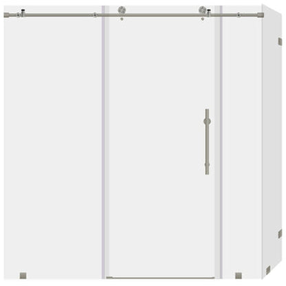 LessCare Ultra-C 68-72" x 76" x 34 1/2" Brushed Nickel Sliding Shower Enclosure