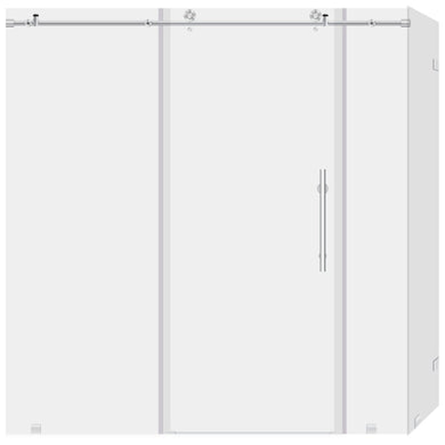 LessCare Ultra-C 68-72" x 76" x 34 1/2" Chrome Sliding Shower Enclosure