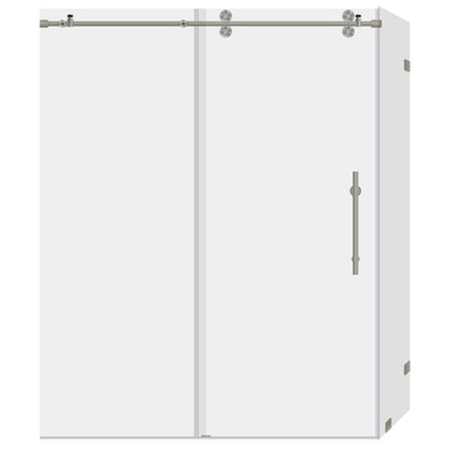 LessCare Ultra-D 44-48" x 79" x 34 1/2" Brushed Nickel Sliding Shower Enclosure