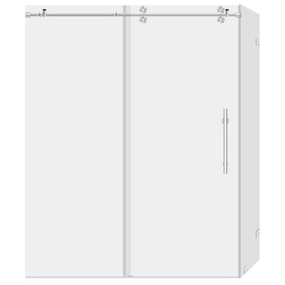 LessCare Ultra-D 44-48" x 79" x 34 1/2" Chrome Sliding Shower Enclosure