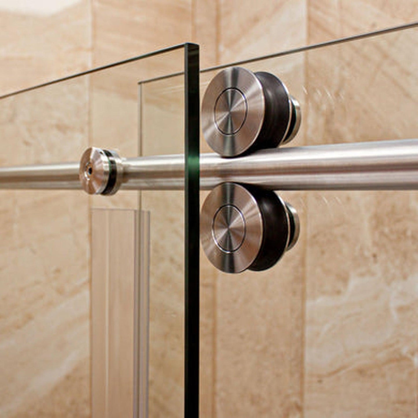 LessCare Ultra-D 56-60" x 79" x 36" Brushed Nickel Sliding Shower Enclosure