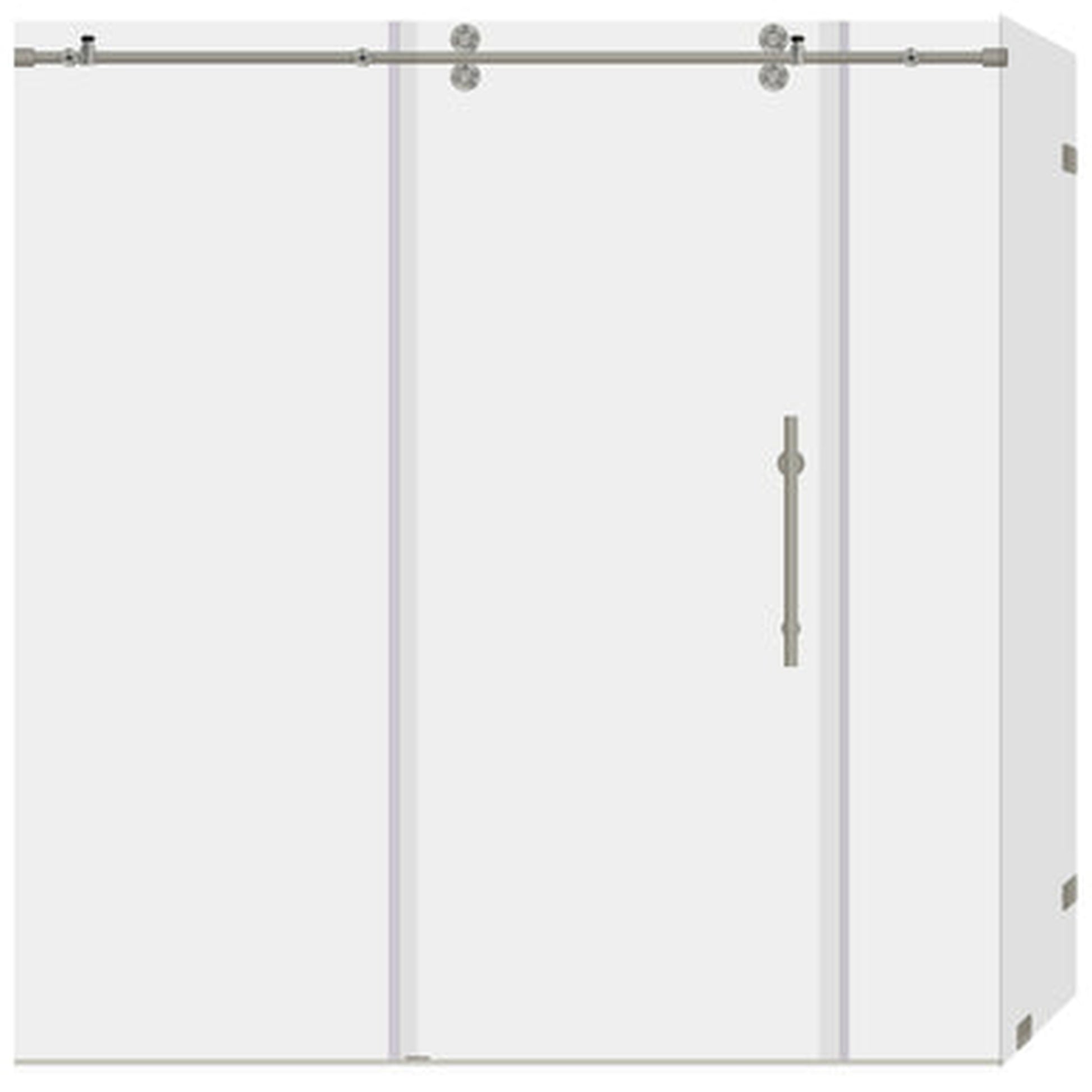 LessCare Ultra-D 68-72" x 79" x 34 1/2" Brushed Nickel Sliding Shower Enclosure