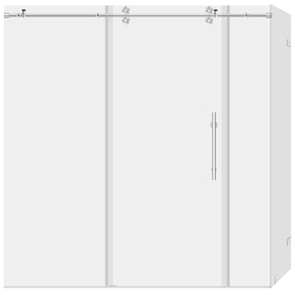 LessCare Ultra-D 68-72" x 79" x 34 1/2" Chrome Sliding Shower Enclosure