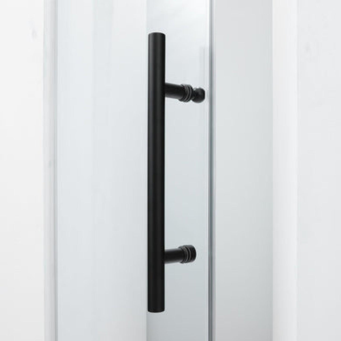 LessCare Ultra-E 32-33" x 72" Matte Black Swing-Out Shower Door
