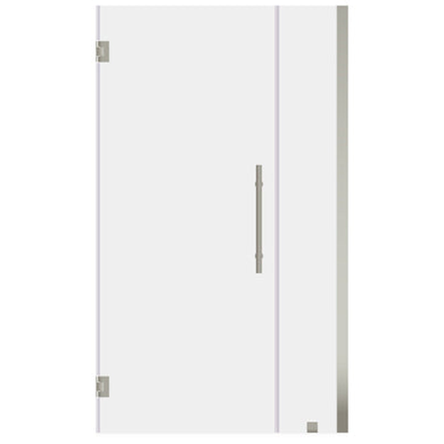 LessCare Ultra-E 36-37" x 72" Brushed Nickel Pivot Frameless Shower Door with Clear Glass