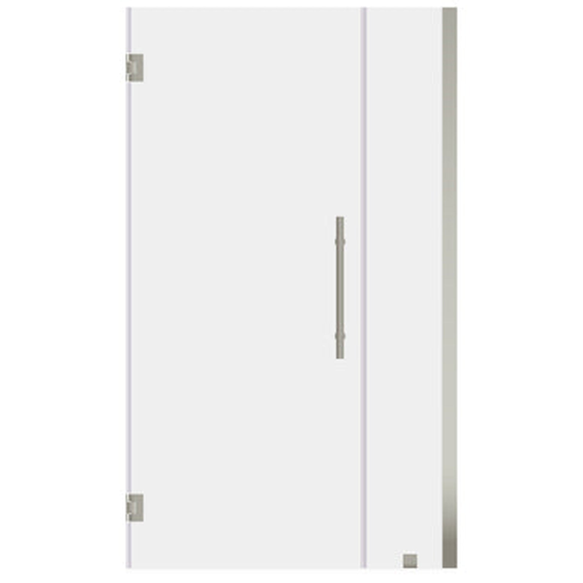 LessCare Ultra-E 40-41" x 72" Brushed Nickel Swing-Out Shower Door with 16" Side Panel