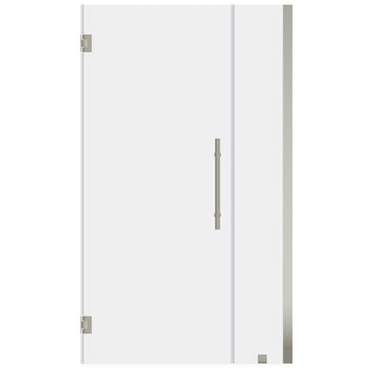 LessCare Ultra-E 52-53" x 72" Brushed Nickel Swing-Out Shower Door with 16" Side Panel