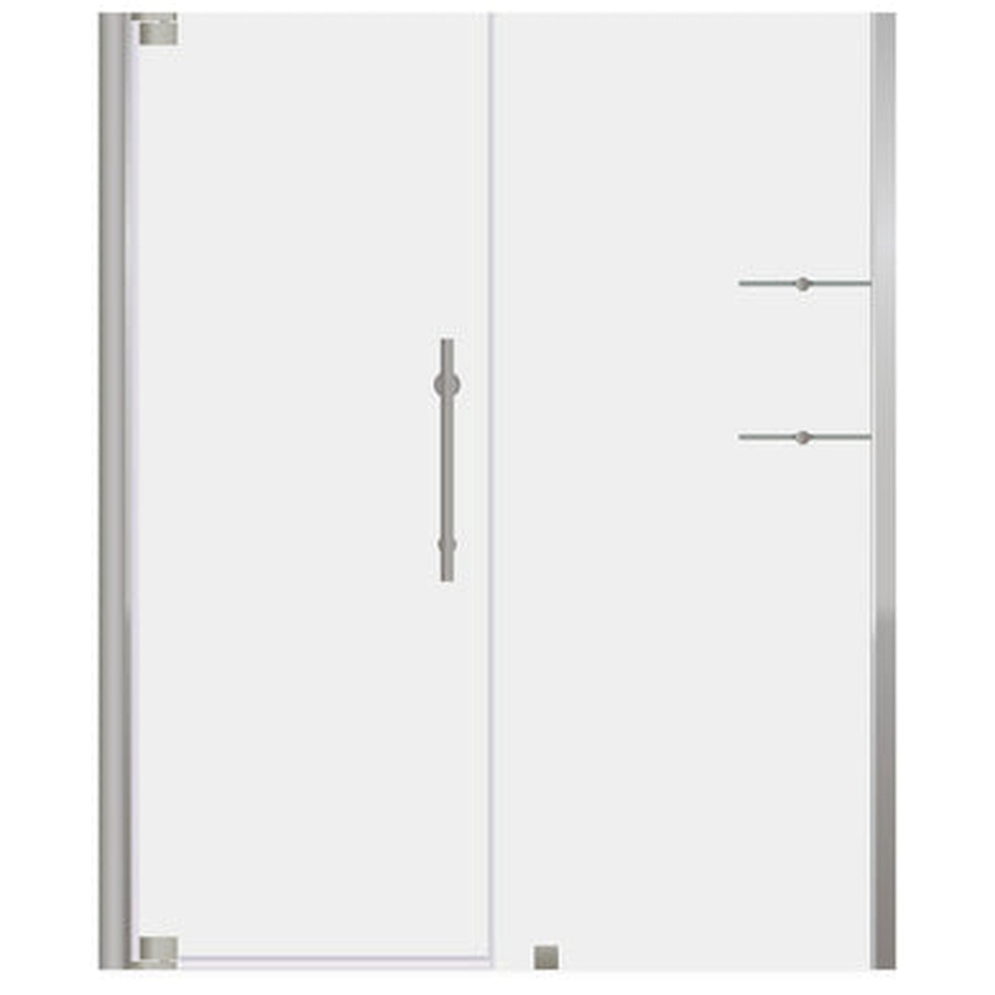 LessCare Ultra-G 58-60" x 72" Brushed Nickel Swing-Out Shower Door
