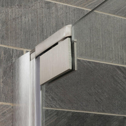 LessCare Ultra-G 63-65" x 72" Brushed Nickel Swing-Out Shower Door with 30" Side Panel