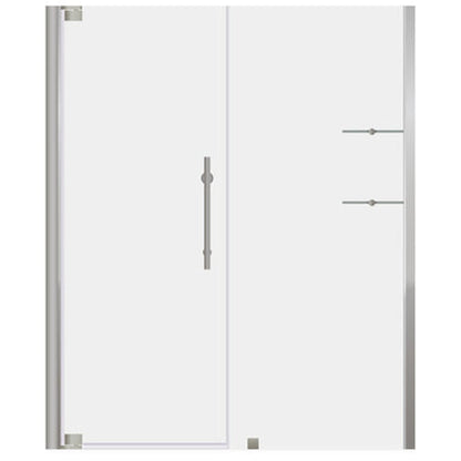 LessCare Ultra-G 63-65" x 72" Brushed Nickel Swing-Out Shower Door with 34" Side Panel