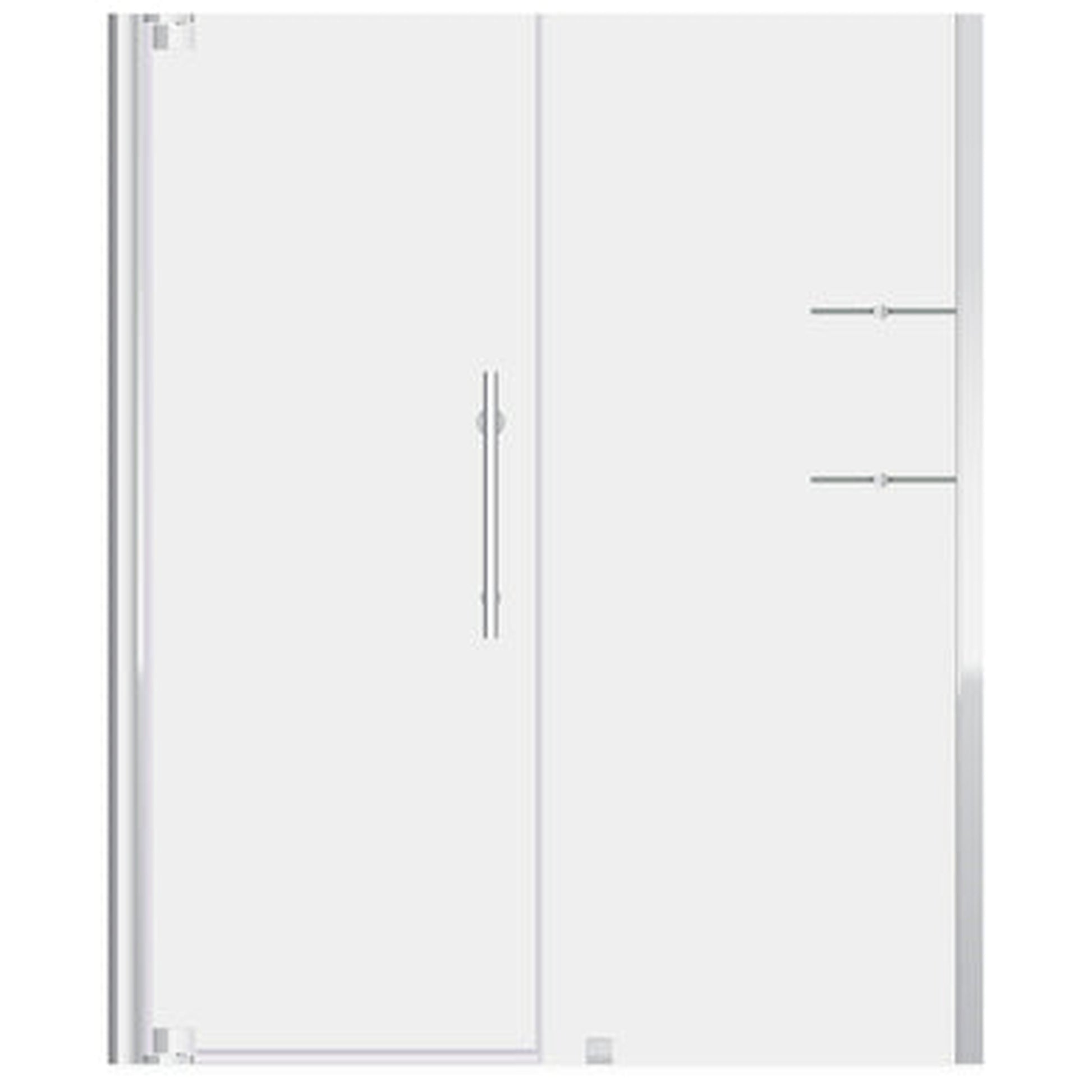 LessCare Ultra-G 63-65" x 72" Chrome Swing-Out Shower Door with 30" Side Panel