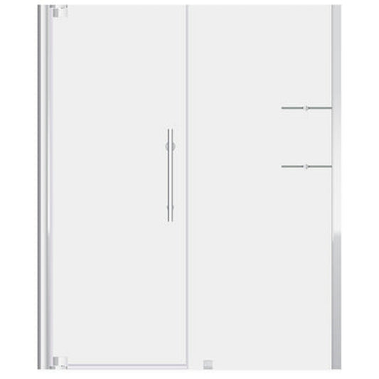 LessCare Ultra-G 63-65" x 72" Chrome Swing-Out Shower Door with 30" Side Panel