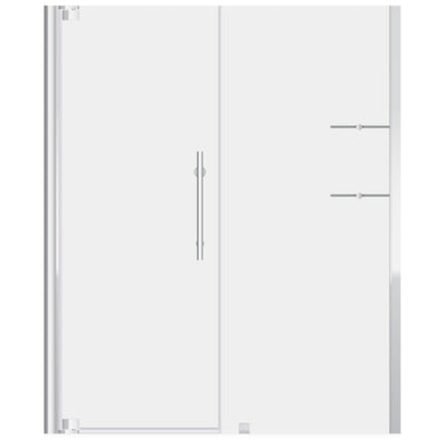LessCare Ultra-G 63-65" x 72" Chrome Swing-Out Shower Door with 34" Side Panel