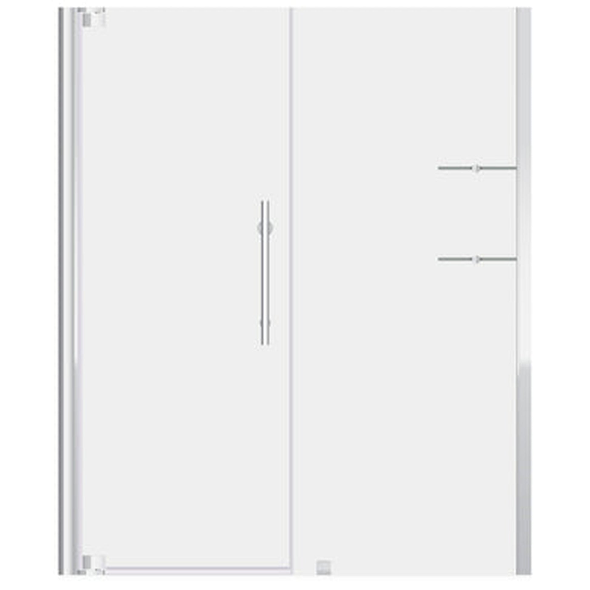 LessCare Ultra-G 63-65" x 72" Chrome Swing-Out Shower Door with 34" Side Panel