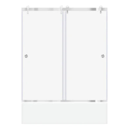 LessCare Ultra-H 57 1/2" - 60" x 62" Chrome Bypass Sliding Bathtub Door