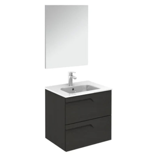 LessCare Vitale by Royo 24" Nature Grey Modern Wall-Mount 2 Drawers Vanity Cabinet