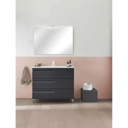 LessCare Vitale by Royo 40" Nature Grey Modern Freestanding 3 Drawers Vanity Base Cabinet