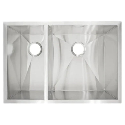 LessCare Zero-Radius Undermount Stainless Steel Double Basin Kitchen Sink - LP3L