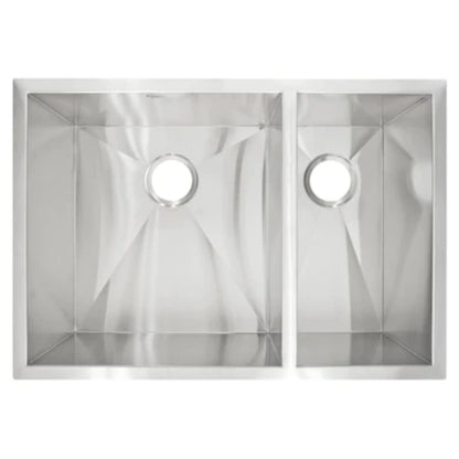 LessCare Zero-Radius Undermount Stainless Steel Double Basin Kitchen Sink - LP3R