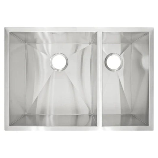 LessCare Zero-Radius Undermount Stainless Steel Double Basin Kitchen Sink - LP3R
