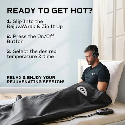 LifePro Fitness RejuvaWrap 71" x 71" Black Infrared Sauna Blanket