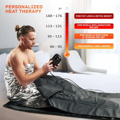 LifePro Fitness RejuvaWrap X 71" x 71" Black Infrared Sauna Blanket