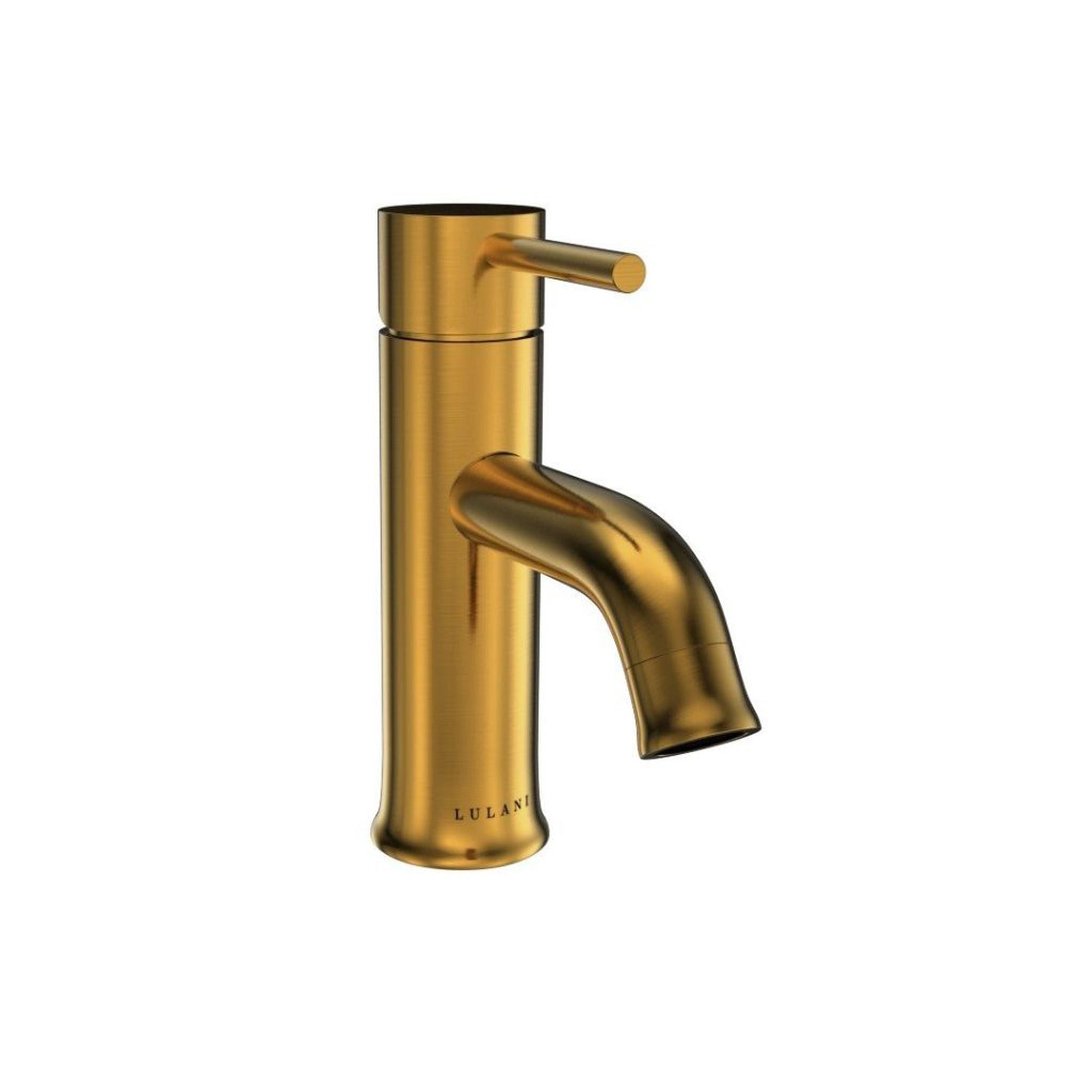 Lulani Aruba Brushed Gold 1.2 GPM Stainless Steel Construction Single Hole Faucet With Drain Assembly
