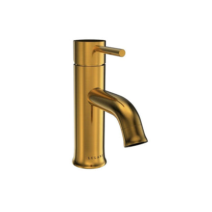 Lulani Aruba Brushed Gold 1.2 GPM Stainless Steel Construction Single Hole Faucet With Drain Assembly