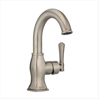 Lulani Aurora Brushed Nickel 1.2 GPM Single Hole 1-Handle Brass Faucet With Drain Assembly