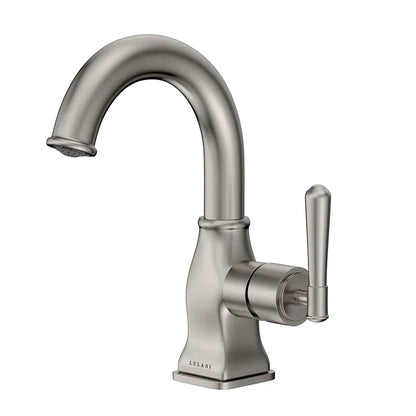 Lulani Aurora Brushed Nickel 1.2 GPM Single Hole 1-Handle Brass Faucet With Drain Assembly