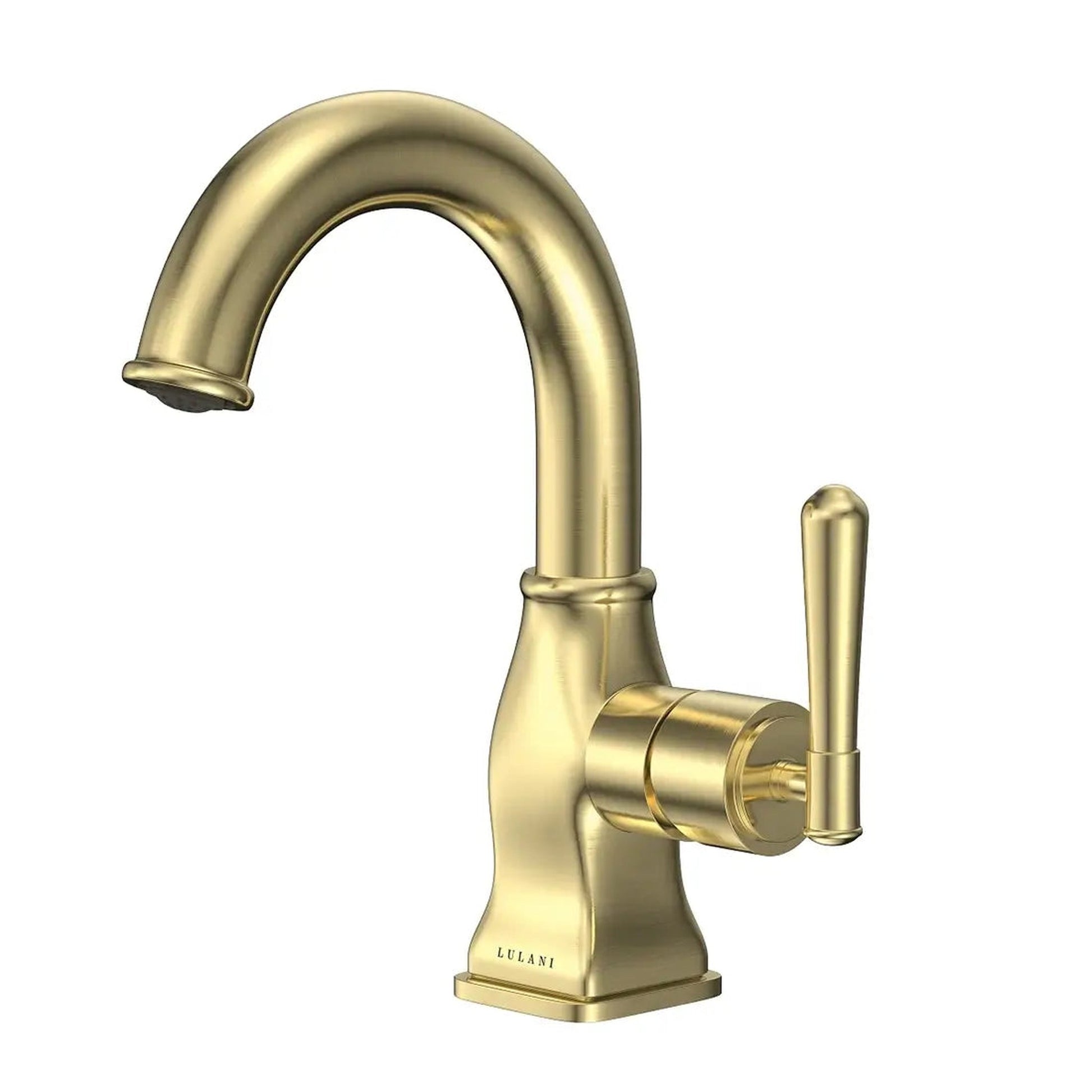 Lulani Aurora Champagne Gold 1.2 GPM Single Hole 1-Handle Brass Faucet With Drain Assembly