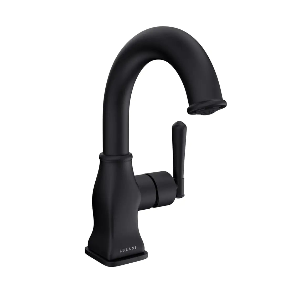 Lulani Aurora Matte Black 1.2 GPM Single Hole 1-Handle Brass Faucet With Drain Assembly