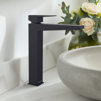 Lulani Boracay Matte Black 1.2 GPM Single Handle Vessel Sink Brass Faucet With Drain Assembly
