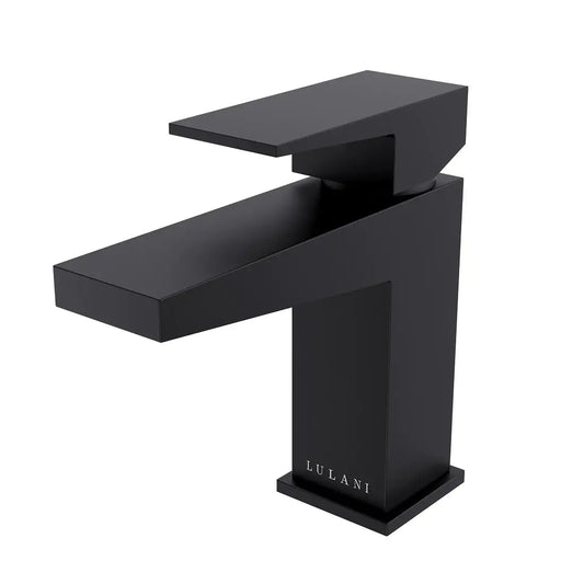 Lulani Boracay Matte Black 1.2 GPM Single Hole Brass Faucet With Drain Assembly