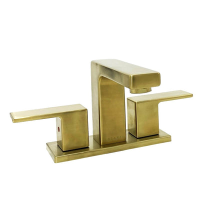 Lulani Capri Champagne Gold 1.2 GPM 2-Lever Handle 3-Hole Centerset Brass Faucet With Drain Assembly