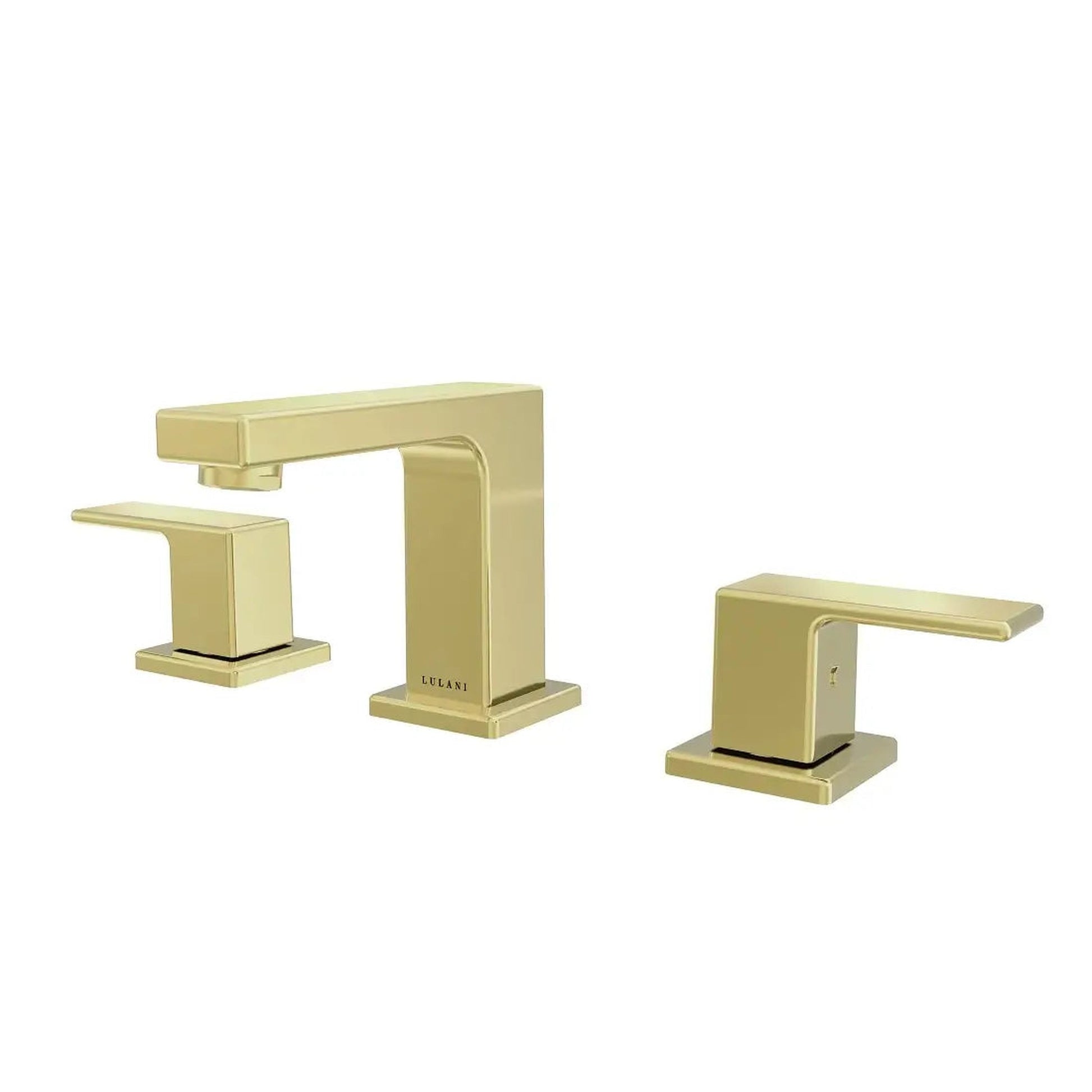 Lulani Capri Champagne Gold 1.2 GPM 2-Lever Handle 3-Hole Widespread Brass Faucet With Drain Assembly