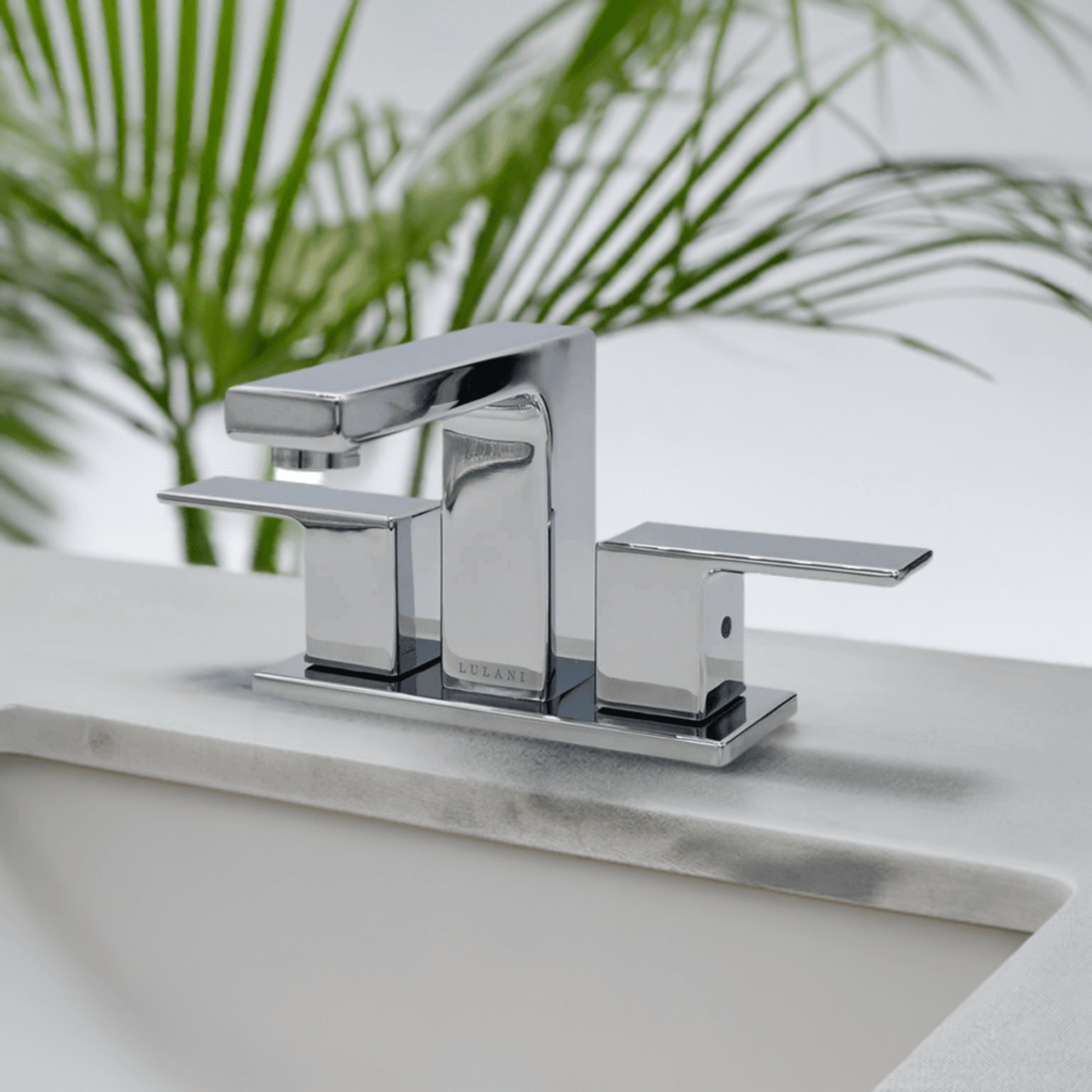 Lulani Capri Chrome 1.2 GPM 2-Lever Handle 3-Hole Centerset Brass Faucet With Drain Assembly