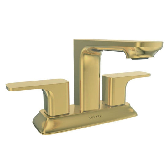 Lulani Corsica Champagne Gold 1.2 GPM Two Handle Centerset Faucet With Drain Assembly
