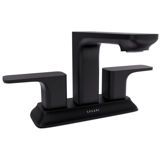 Lulani Corsica Matte Black 1.2 GPM Two Handle Centerset Faucet With Drain Assembly