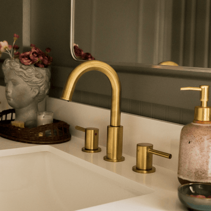 Lulani St. Lucia 8" Champagne Gold 1.2 GPM Two Handle Widespread Faucet With Drain Assembly